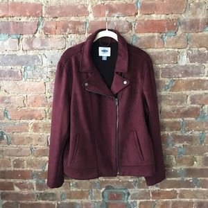 Faux Suede Moto Jacket from Old Navy - XL